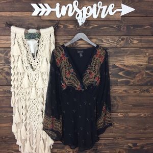 Lane Bryant Black and Red Paisley Tunic